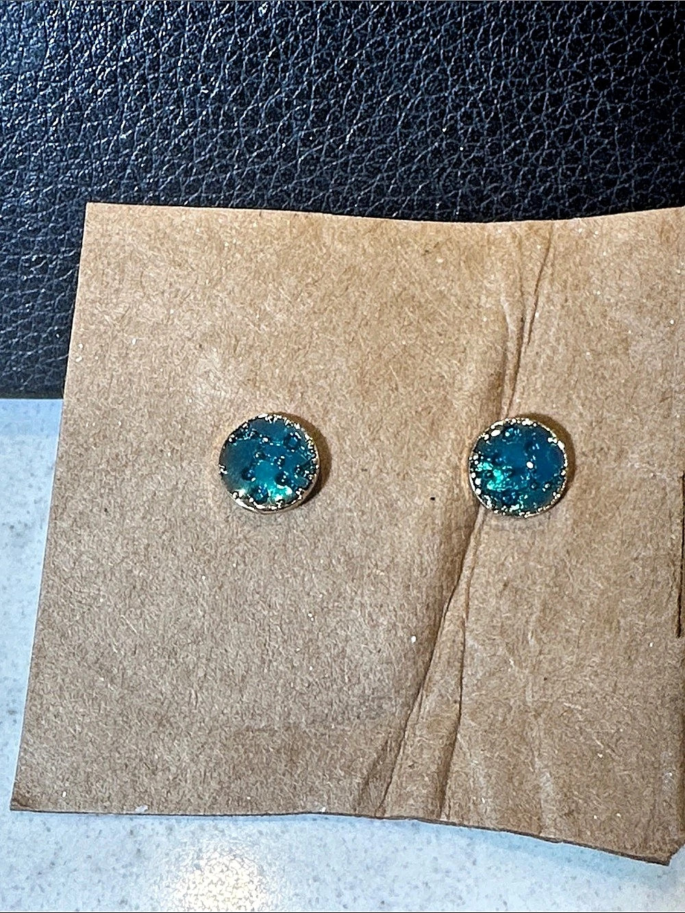 Turquoise Stud Earrings in Blue